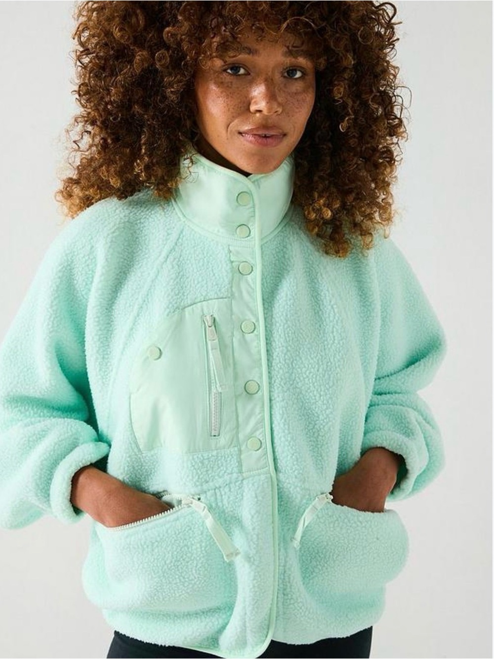 FP Movement by Free People Hit the Slopes Fleece Jacket in colour Frosty Combo